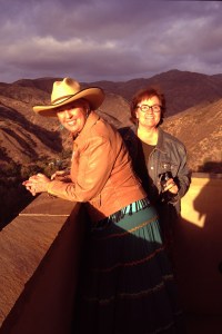 Joyce Woodson and Jo Nita in Modjeska Canyon last Fall 2013 at Rusty Richard's 80th birthday party.